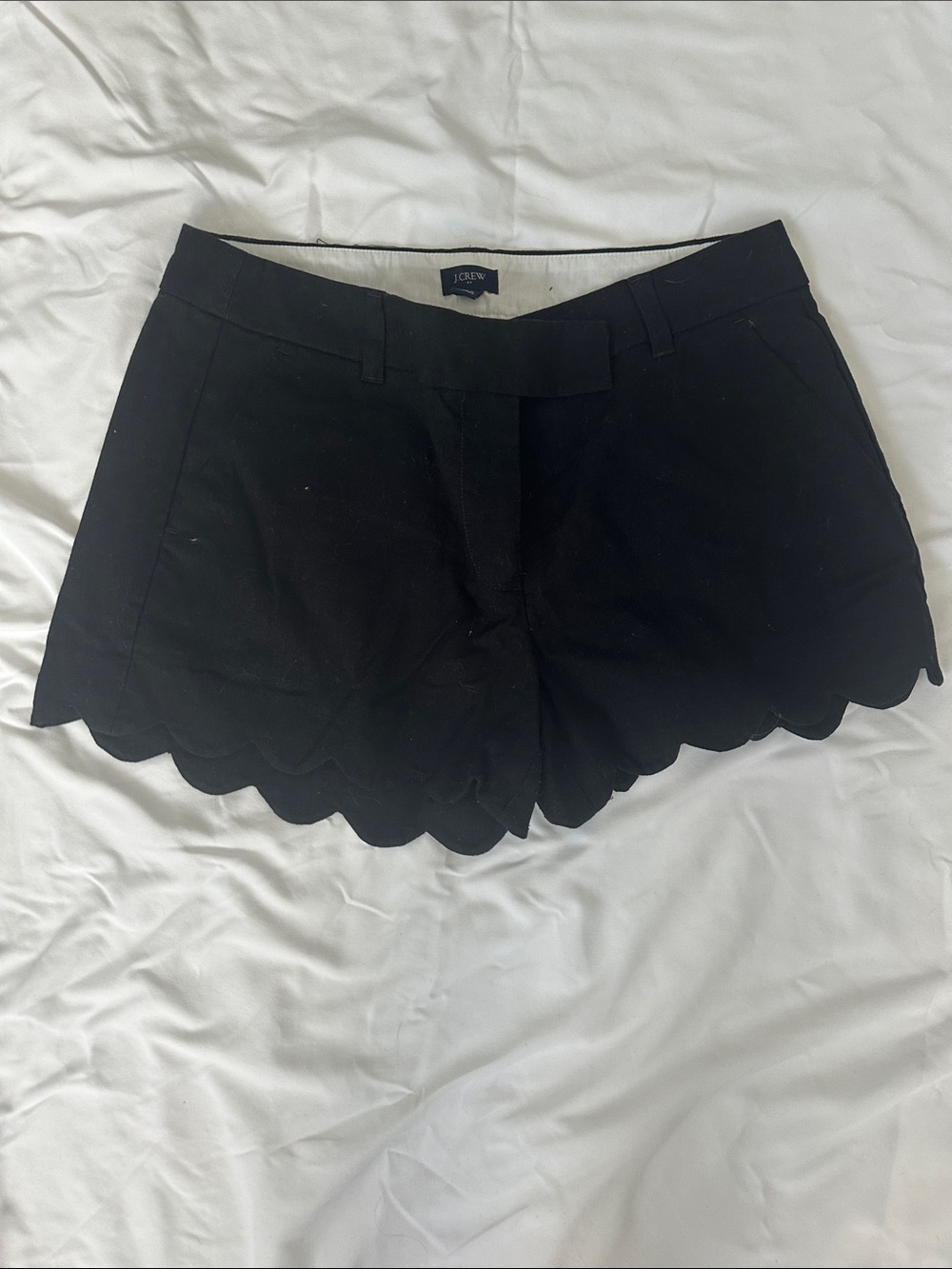 J. Crew Black Scalloped Hem Women's Shorts